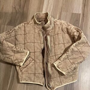 Free People Tan Quilted Jacket